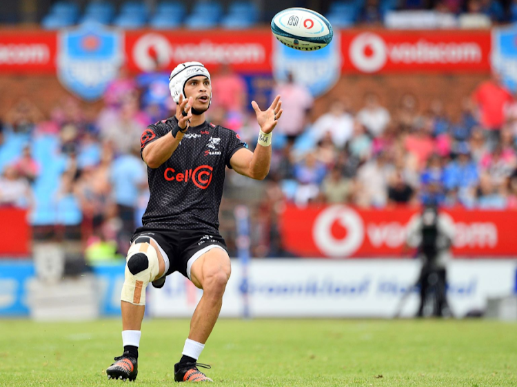 Sharks wing Thaakir Abrahams during the United Rugby Championship match against the Bulls at Loftus Versfeld on October 30, 2022.