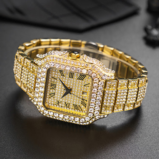 Title 14, Straight European Hip Hop Diamond Quartz Wrist ...