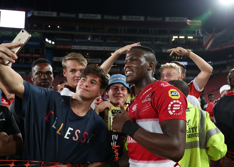 Hacjivah Dayimani of the Lions during the 2018 Super Rugby match between the Lions and the Blues at Ellis Park, Johannesburg on 10 March 2018.