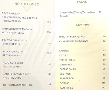 Brindhavan menu 