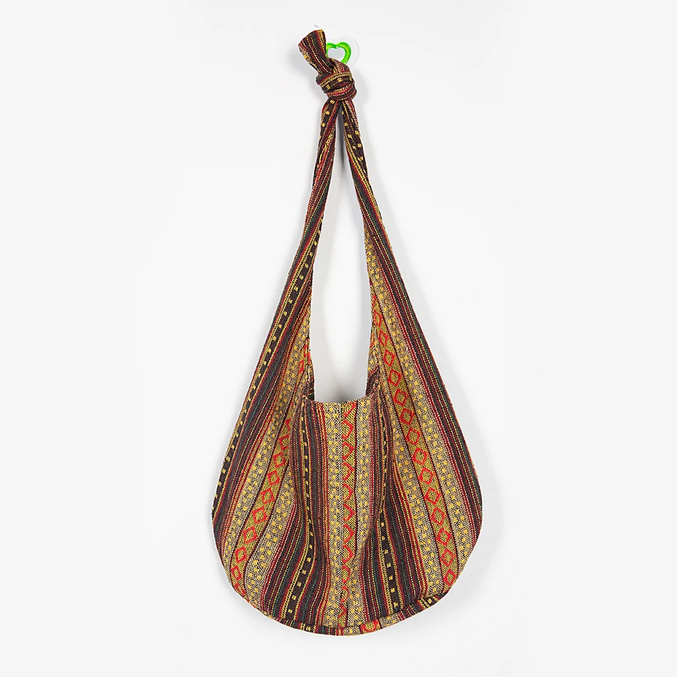 Sac à main femme une épaule en coton lin toile jacquard. Élégant et pratique, parfait pour transporter vos essentiels avec style et confort au quotidien.