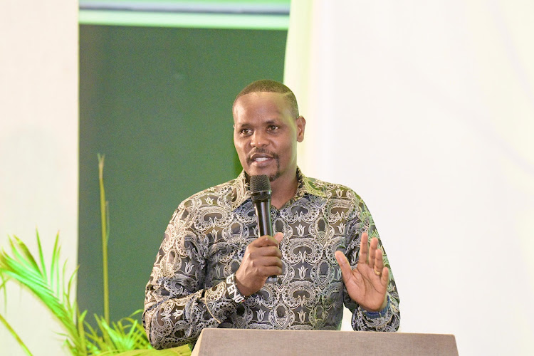 Principal Secretary Environment, Climate Change and Forestry Festus Ng'eno during the Kenya Landscape and Restoration Forum on October 13, 2023.