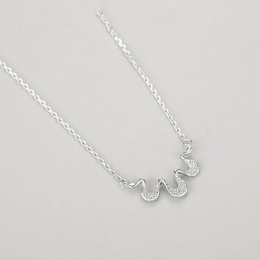 Title 2, Geometric Micro Diamond Pendant Necklace for Wo...
