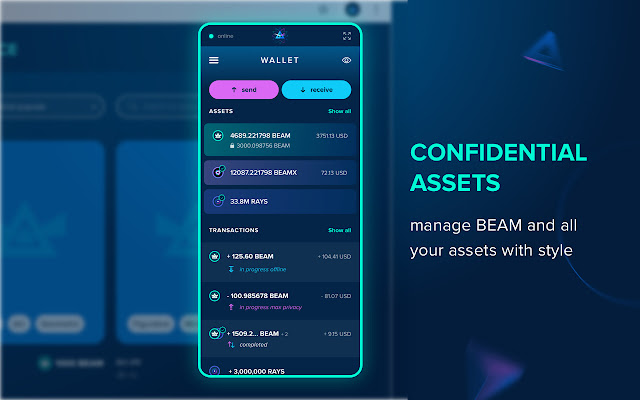 Beam Web Wallet chrome extension