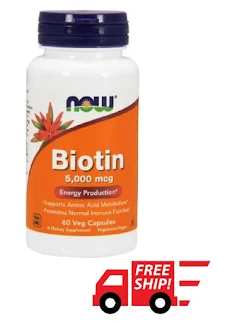 Biotin 5,000mcg | LÀM ĐẸP DA MÓNG TÓC (60 Viên) Nowfoods