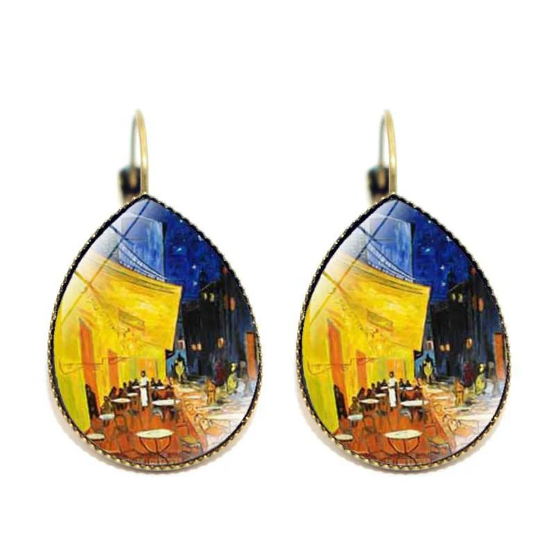 Boucles d'oreilles gouttes d'eau en pierre 
