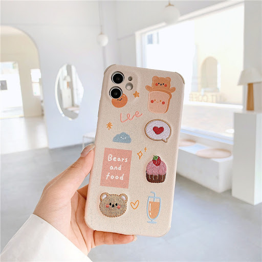 Title 3, Embroidered Bear and Rabbit Plastic Phone Case,...