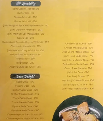 Malgudi menu 