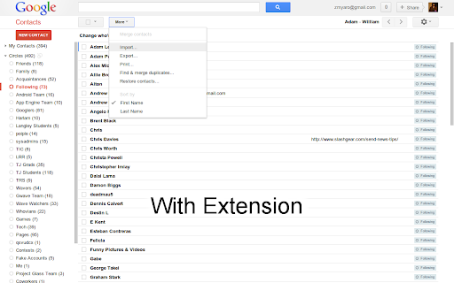 Compact Density for Google Contacts