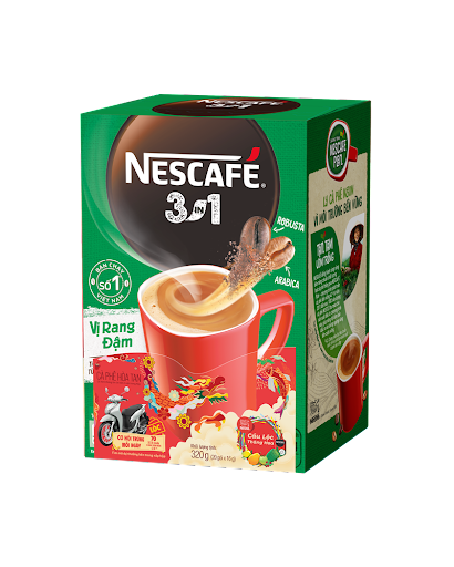 Cà phê rang xay hòa tan Nescafé 3in1 đậm vị cà phê (16g x 20 gói) - Phiên bản Tết 2024