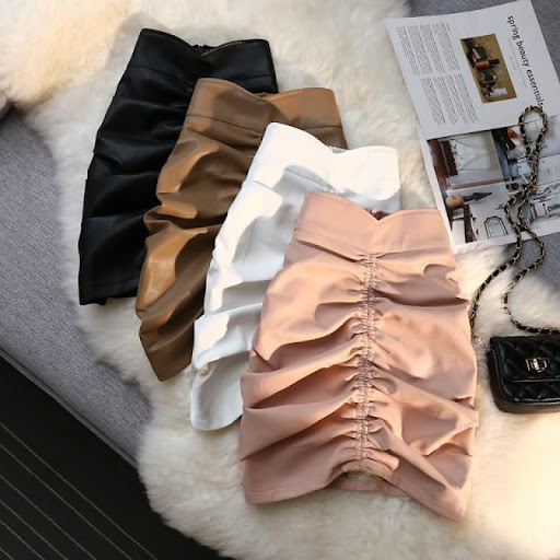 Title 2, High Waisted Thin All Match Bag Hip Short Skirt...