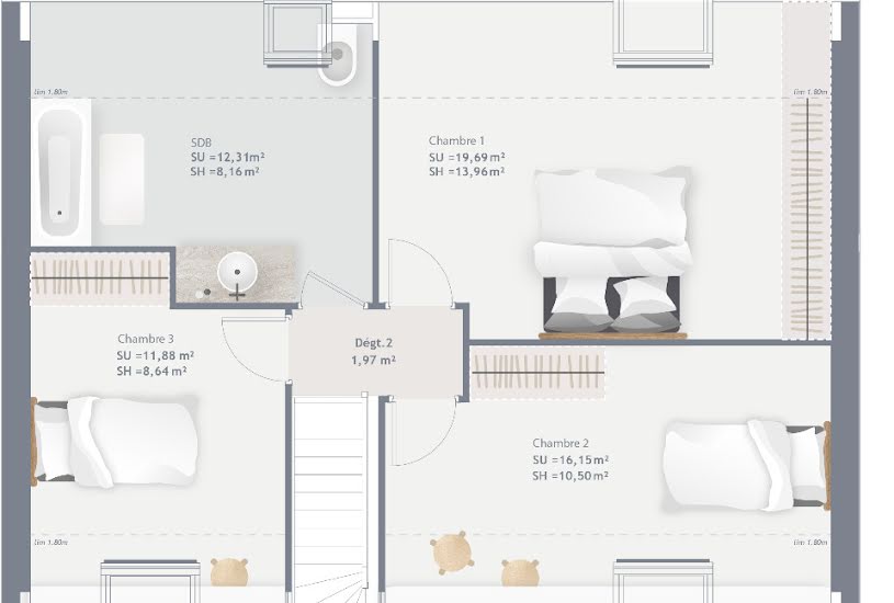  Vente Terrain + Maison - Terrain : 1 025m² - Maison : 100m² à Saint-Étienne-la-Thillaye (14950) 