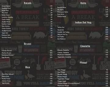 The Central Perk menu 