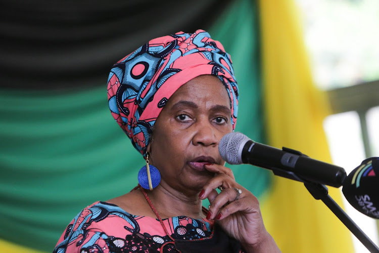 Phumzile Mlambo-Ngcuka delivers an address on October 21 in Johannesburg, where the ANC hosted a talk with young female party supporters ahead of the local government election.