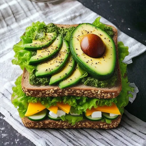 Avocado Pesto Mango Sandwich