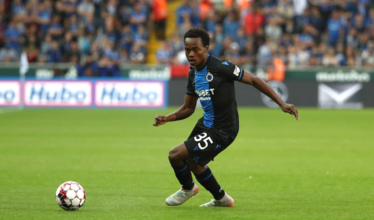 Percy Tau of Club Brugge in action during the UEFA Champions League third qualifying round first leg match between Club Brugge and Dynamo Kyiv on August 6, 2019 in Brugge, Belgium.