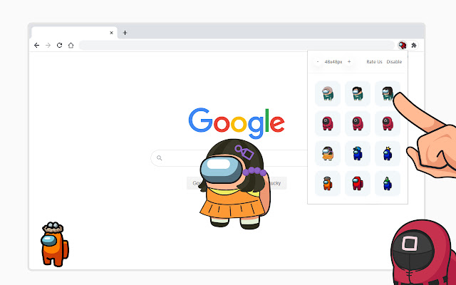 Mouse cursors - Among Us Squid Game chrome extension
