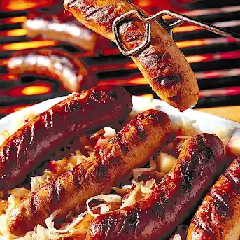 Grilled Bratwurst with Horseradish Mustard Sauce - Spicy Southern
