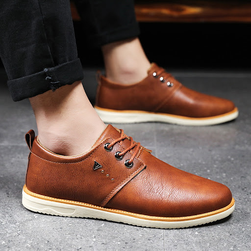 Title 4, Mens Casual All-match Black Leather Waterproof...