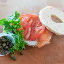 Bagel Lox with Cheese & Vegetable Sandwich