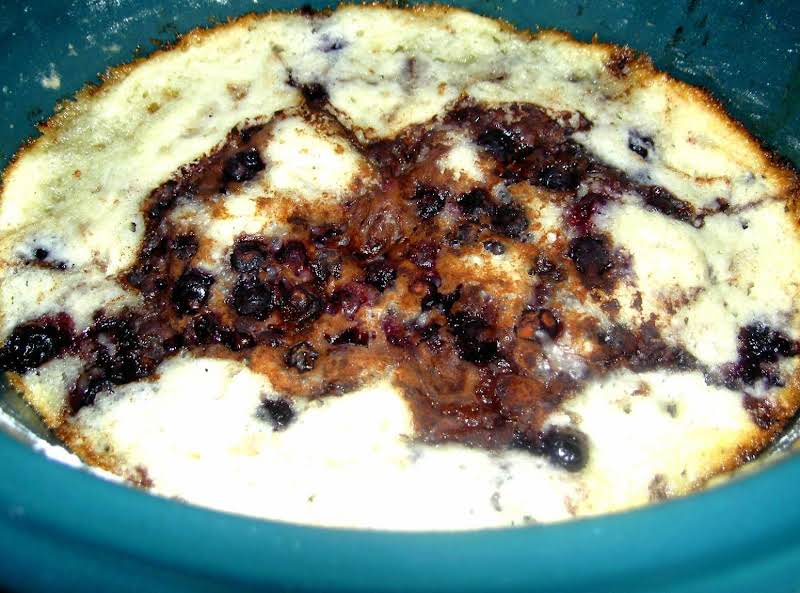 Picture 2 Of 2..picture Before I Took The Blueberry Cobbler Out Of My Crock Pot (see Also Pic 1). I Cooked It For One And Half Hours, And Used Blueberries..it Is Delicious! I Will Make This Recipe More Often..love It! 4.1.13