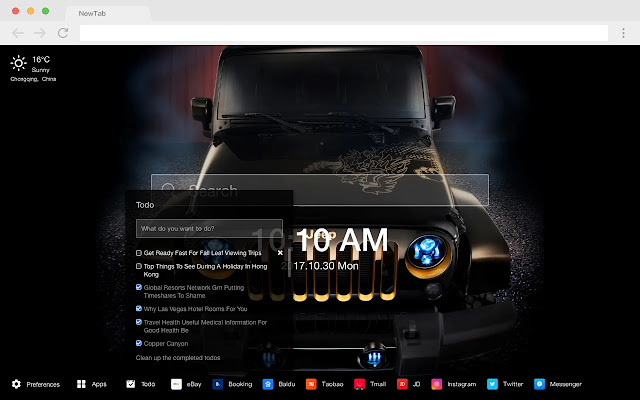 JEEP New Tab Page HD Popular Cars Theme