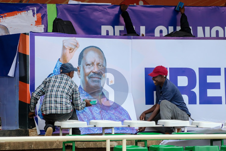 Preparation underway at Kasarani stadium.