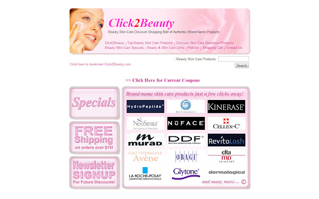 Click2Beauty Skin Care Mall chrome extension