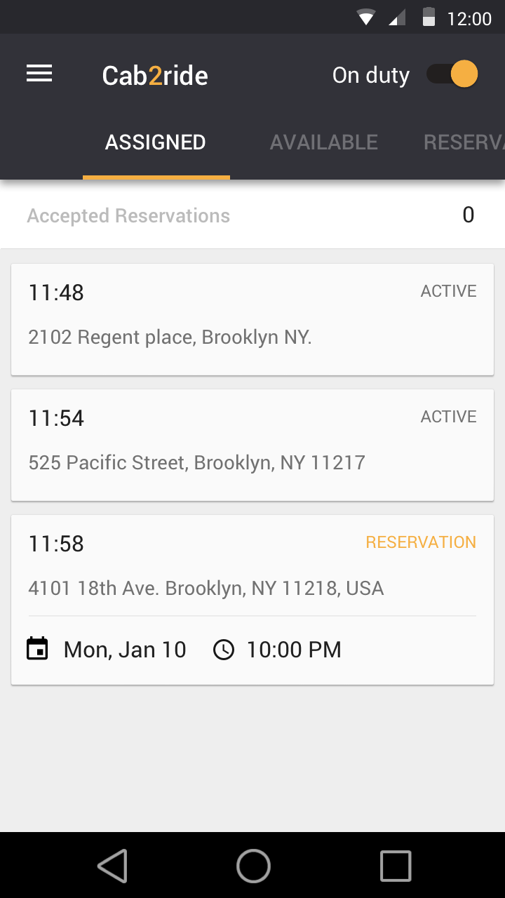 Cab2Ride - For Drivers Screen 2