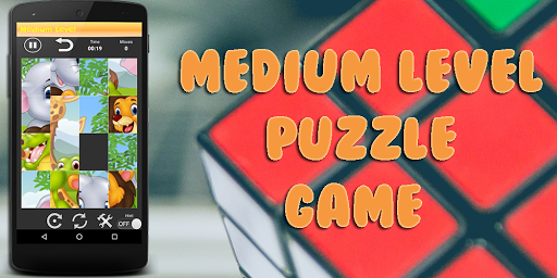 Sliding Puzzle Game With Funny Animal Cartoon