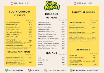 Aiyoo Appa! menu 