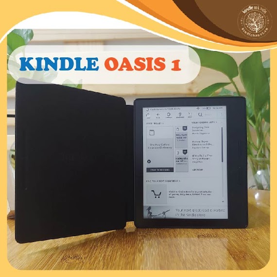 Máy Đọc Sách Kindle Oasis 1 (8Th) Đi Kèm Charging Cover, Có Phím Chuyển Trang, Nghe Audible, Màn 6Inch 300Ppi