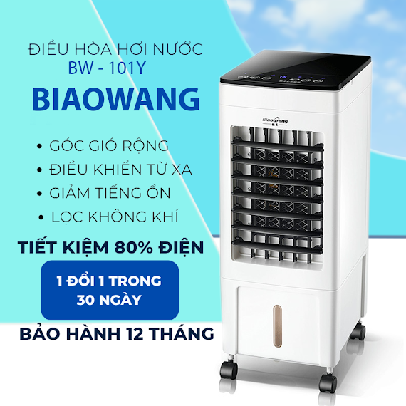 Quạt Điều Hòa Hơi Nước Biaowang, Quạt Mini Phun Sương Có Điều Khiển Làm Mát Bw - 101Y