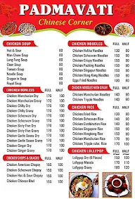 Padmavati Chinese Corner menu 3