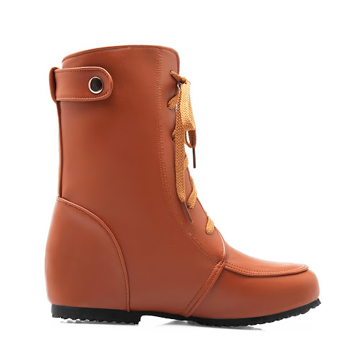 Title 19, Womens Large Size Front Lace-up Flat Leather B...