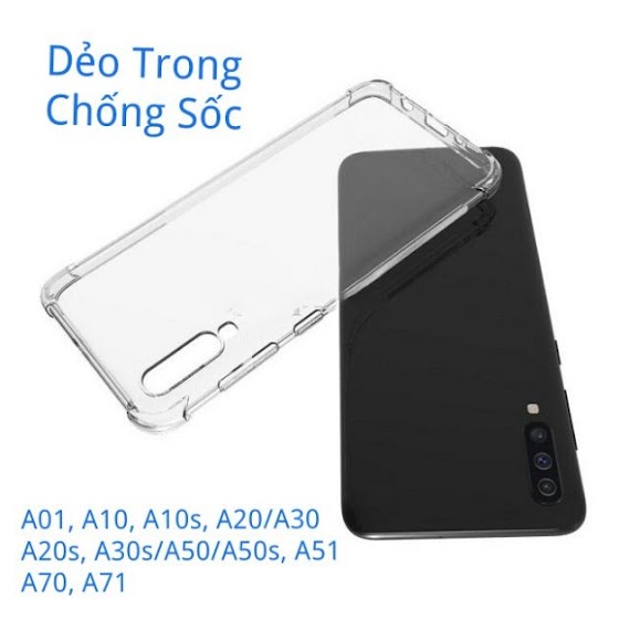 Ốp Điện Thoại Dẻo Trong Suốt Cho Samsung A01/ A10/ A10S/ A20S/ A20/A30/ A30S/A50/A50S/ A51/ A70/ A71/ A7 2018/ A9 2018