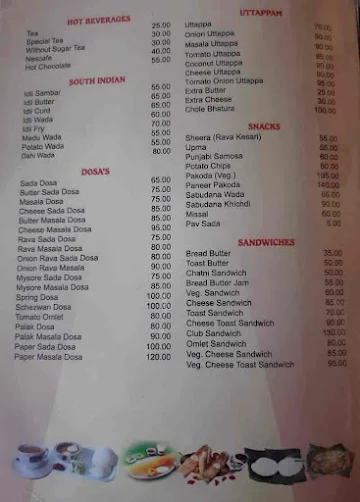 Hotel Sai Prasad menu 