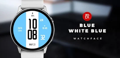 Blue White Blue Watch Face Screenshot 1 of 4