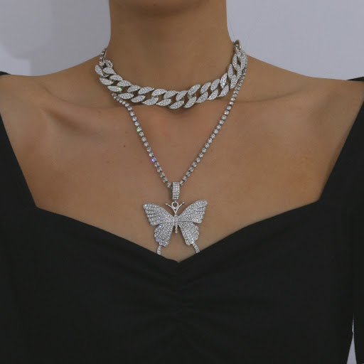 Title 1, Necklace with diamond butterfly necklace