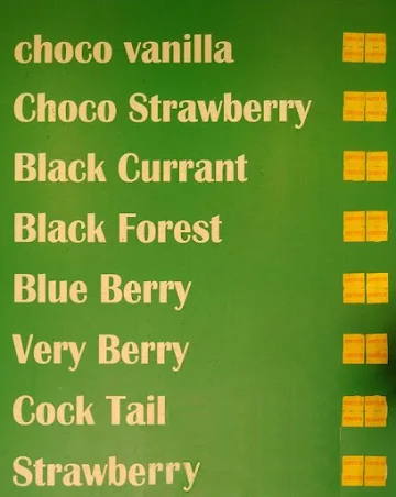 Choco Fudge menu 