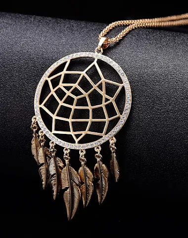 Ethnic style round dream catcher ho - 0