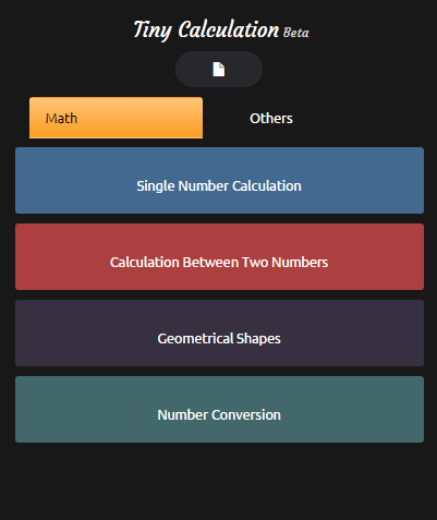 Tiny Calculation Beta 1.0