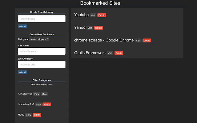 Easy Bookmarks chrome extension