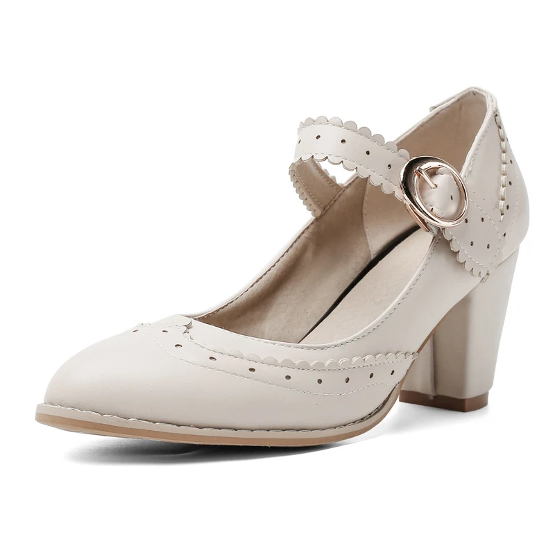 Title 5, Scarpe Mary Jane con tacco alto spesso e fibbia...