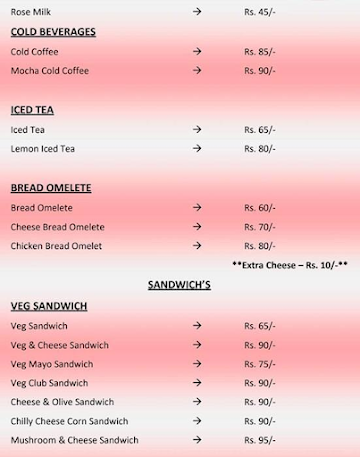 Right Bite Cafe menu 