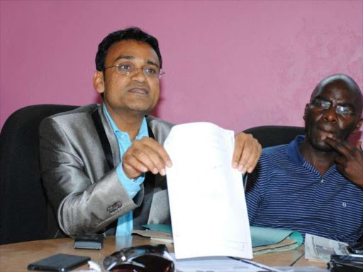 Airgate/Taj Mall MD Ramesh Gorasia addresses a press conference in Nairobi on the impending demolition of the building, August 16, 2018. /COURTESY