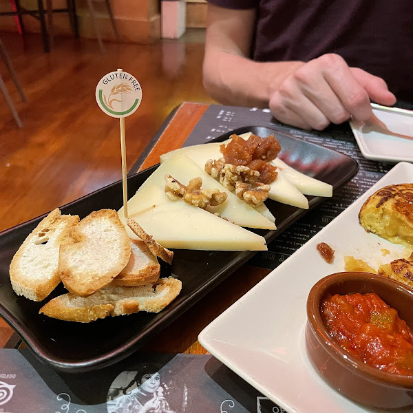 Gluten free cheese platter with gluten free bread