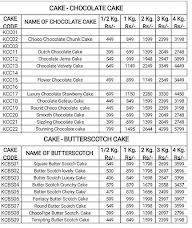 Kwality Cake menu 3