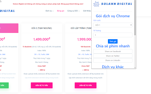 Dịch vụ Backlink Chrome Solann Digital