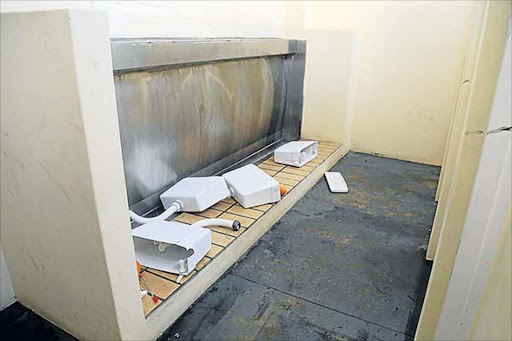 February 21,2017:Absa athletic stadium has experienced reccuring bouts of vandalism over the past two years, with the latest incident happening last week Saturday. Toilet cisterns were ripped from the walls. Taps, a gyser, as well as copper cables and electrical pipes are among the list of things stolen from the property.Picture:SIBONGILE NGALWA